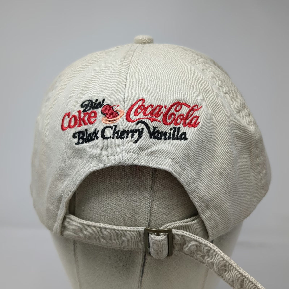 Baseball Cap Beige One Size Diet Coke Black Cherry Vanilla Hat Cotton Slideback