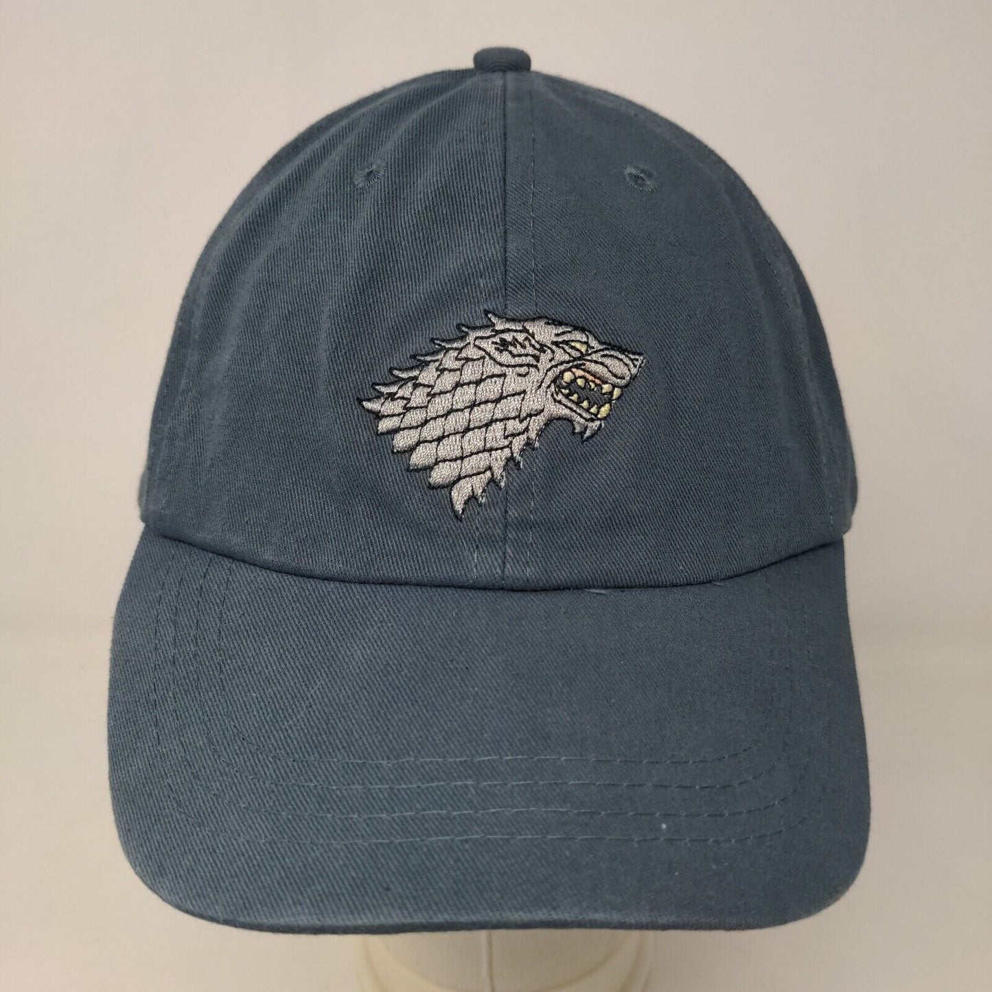 Game of Thrones Men's Slideback Hat Blue Adjustable Embroidered House Stark Logo