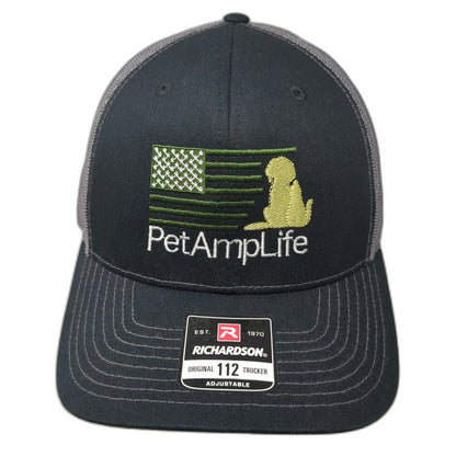 Richardson Trucker Hat Black One Size Mesh Back PetAmpLife Dog Graphic