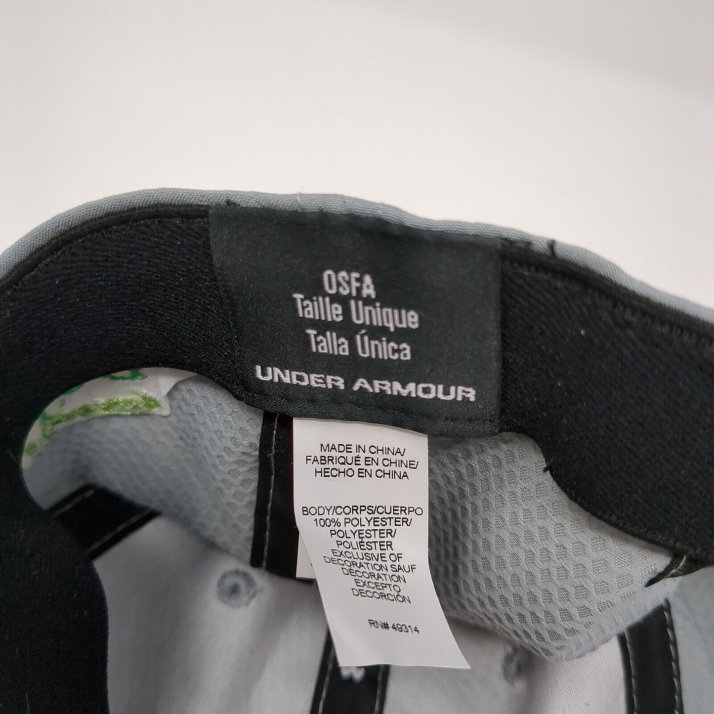 Under Armour Strapback Hat Gray One Size Embroidered Swing for the Green