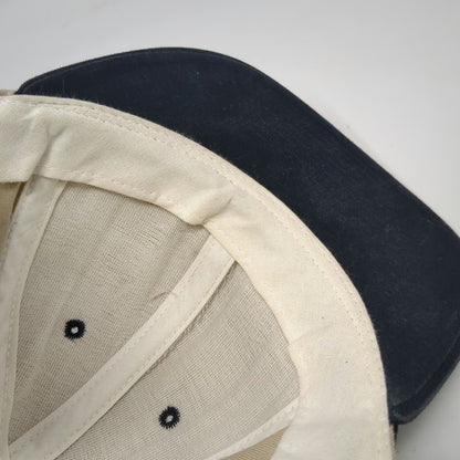 Baseball Cap Beige OS Aztec Woven Band Toggle Made USA Strapback Hat Vintage