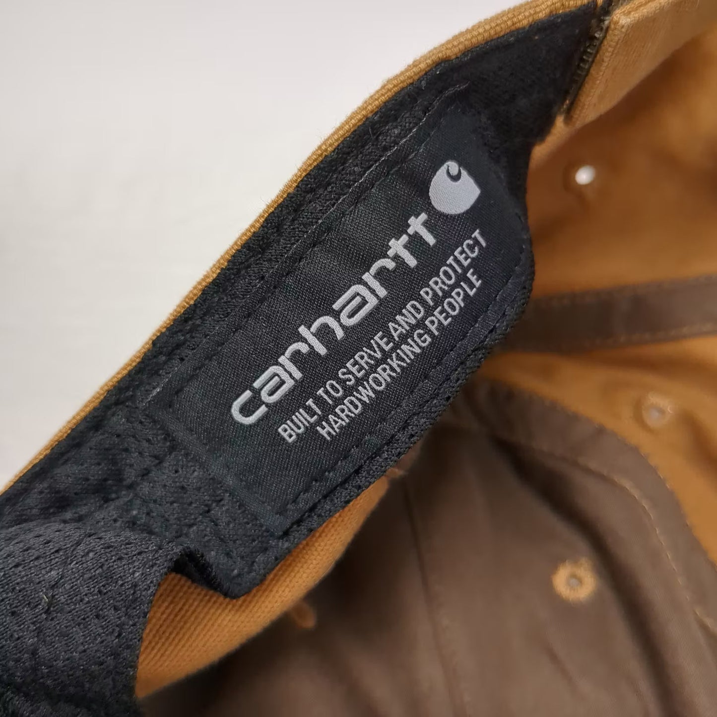 Carhartt Baseball Cap Brown One Size Adjustable Strapback Logo Patch Canvas Hat