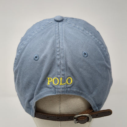 Polo Ralph Lauren Slideback Hat Blue One Size Small Pony Leather Strap