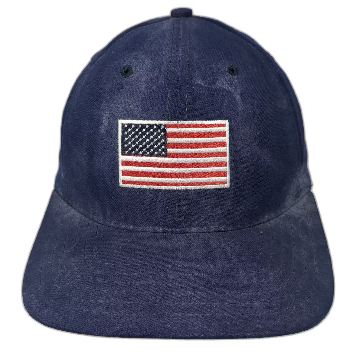 American Needle Blue Snapback Hat American Flag Pientka USA Made Vintage
