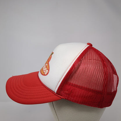 Bieber's Peaches Snapback Rope Trucker Hat Red One Size Mesh Back Otto