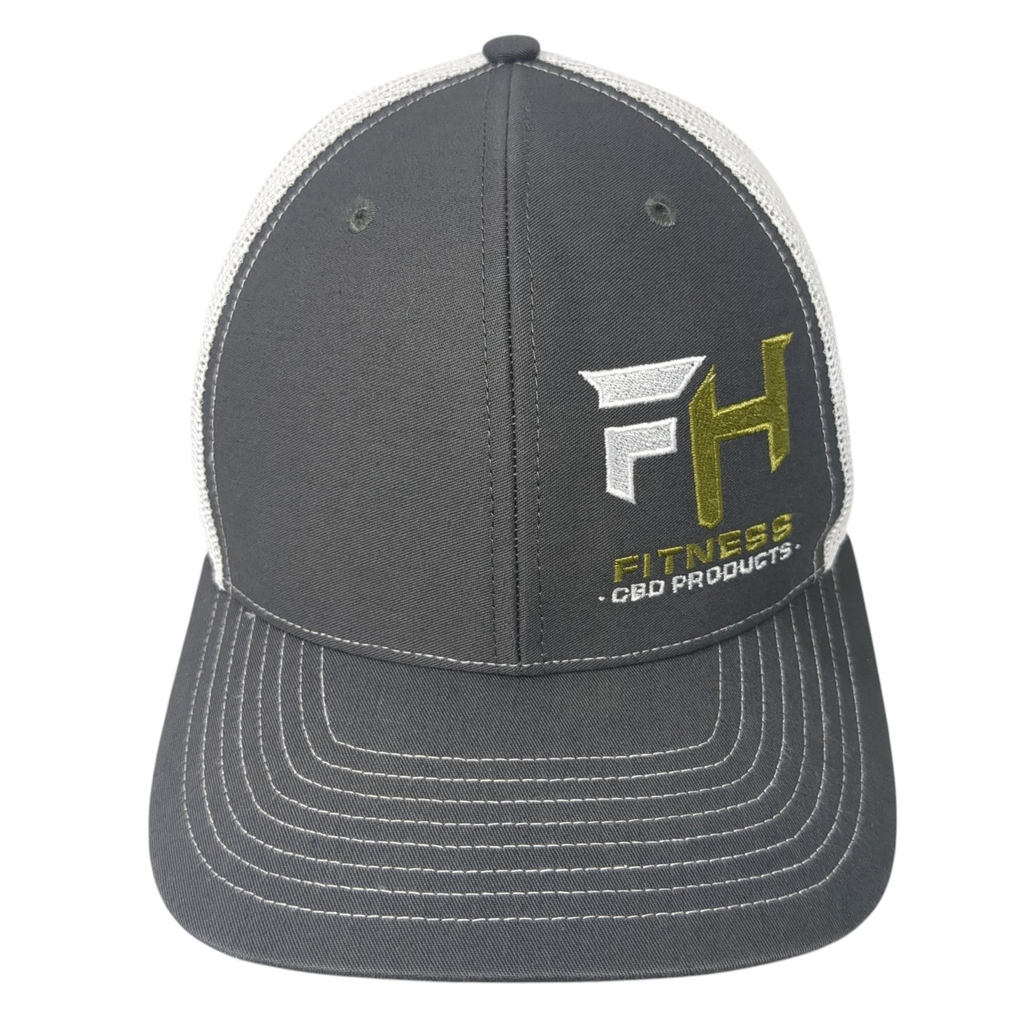 FH Fitness Snapback Trucker Hat Gray One Size Mesh Back Richardson
