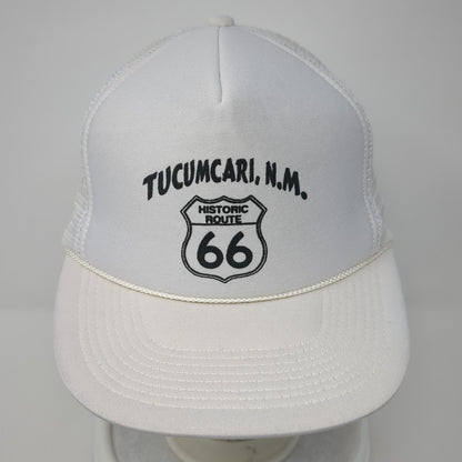 Tucumcari NM Historic Route 66 Snapback Rope Trucker Hat White One Size