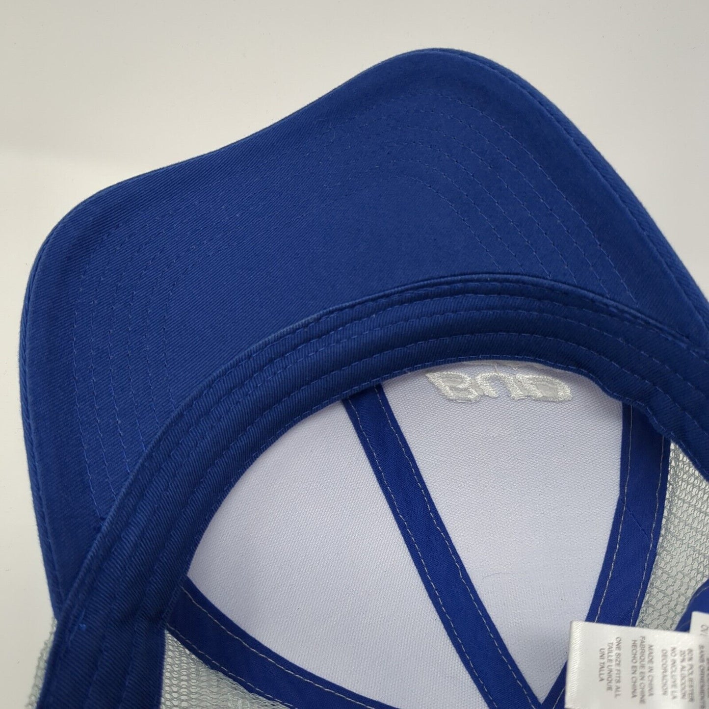 Bud Light Snapback Trucker Hat Blue One Size Adjustable Mesh Back 6 Panel