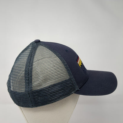 Patagonia Line Logo Snapback Trucker Hat Blue One Size Mesh Back Embroidered