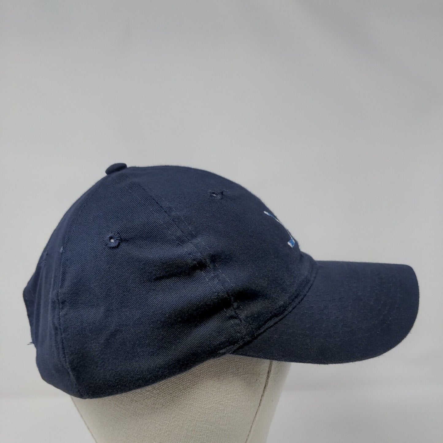 Ice Hockey Slideback Hat Blue OSFA Adjustable Embroidered 6 Panel Otto