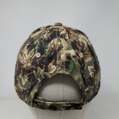Manatee Fish Camp Strapback Hat Camouflage OSFM Adjustable Embroidered Otto