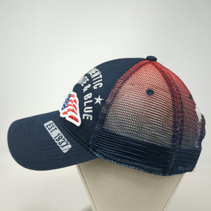 Harrah's Baseball Cap Blue OSFM American Flag Ombre Mesh Hat 1937 Embroidered