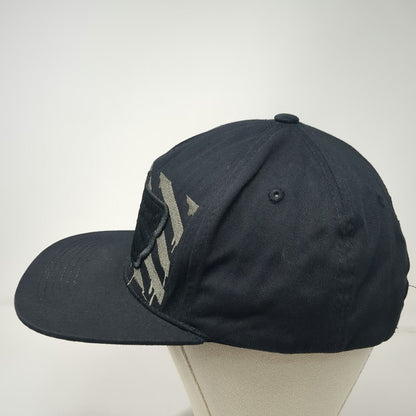 Top Level 5 Panel Black Hat One Size Snapback Eagle MEX Graphic Under Visor