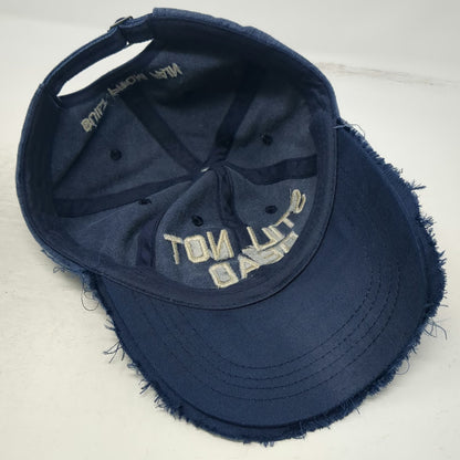Baseball Cap Blue Beige OSFM Distressed Frayed Still Not Dead Hat Hard To Kill