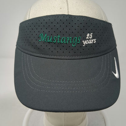 Nike Visor Gray One Size Dri-Fit Perforated Mustangs 25 Years Swoosh Golf Hat