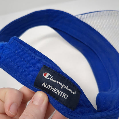 Champion Strapback Sun Visor Hat Blue One Size Adjustable Embroidered Breathable