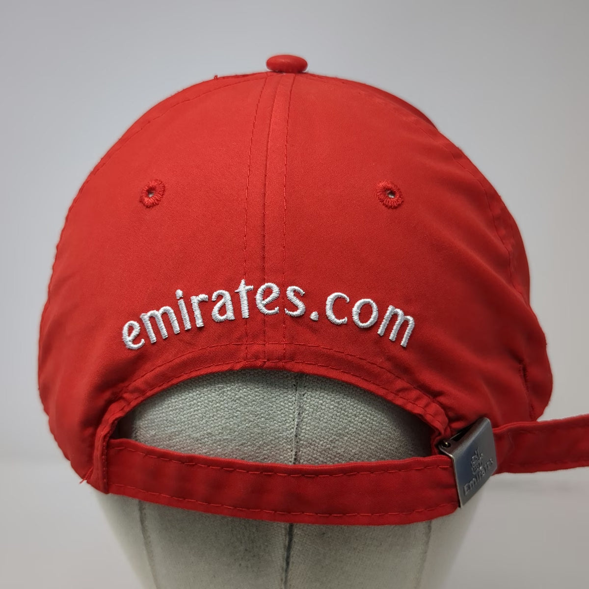 Emirates Fly Logo Baseball Cap Red One Size Adjustable Slideback Buckle Hat