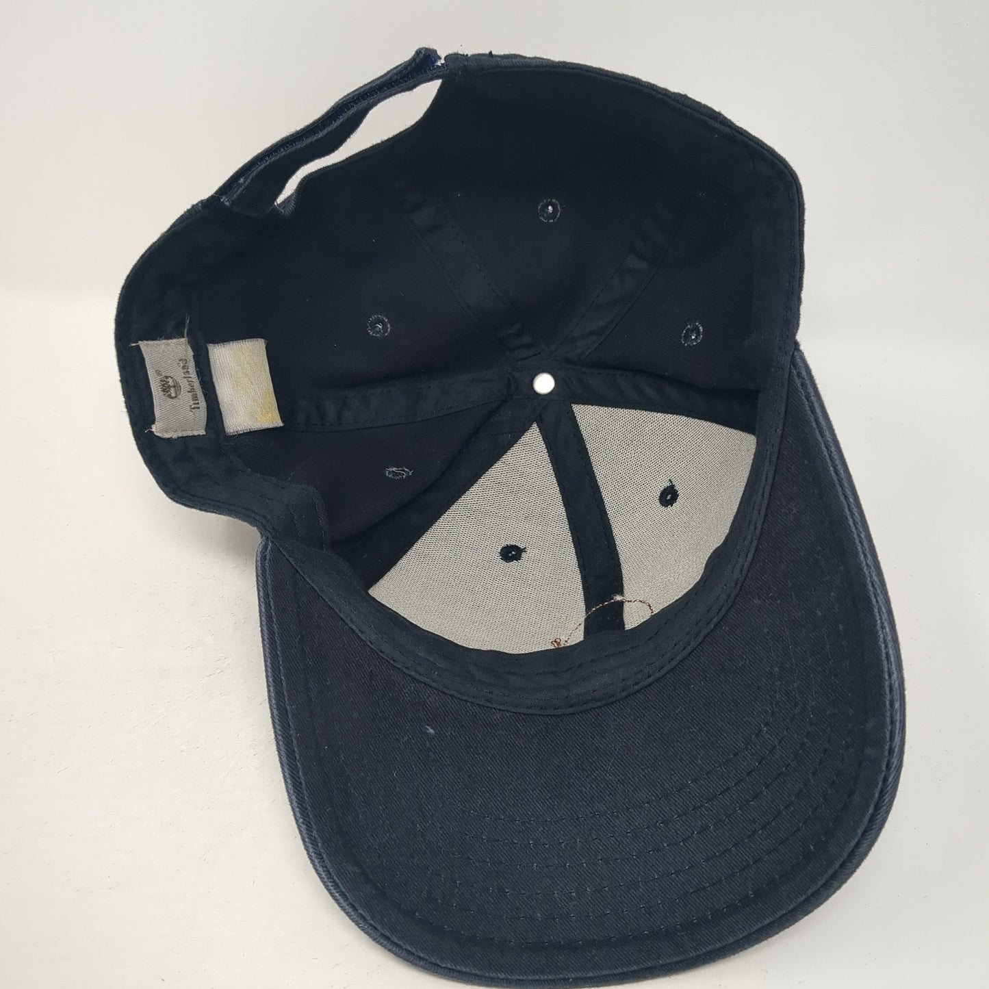 Timberland Strapback Baseball Cap Blue One Size Adjustable Leather Patch