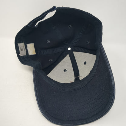 Timberland Strapback Baseball Cap Blue One Size Adjustable Leather Patch