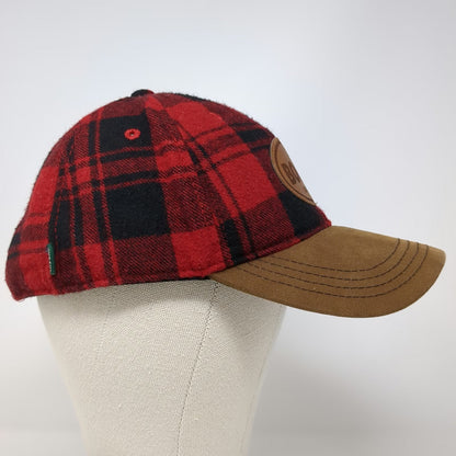 Legacy Baseball Cap Red Black Bogus Basin Plaid Leather Patch One Size Hat