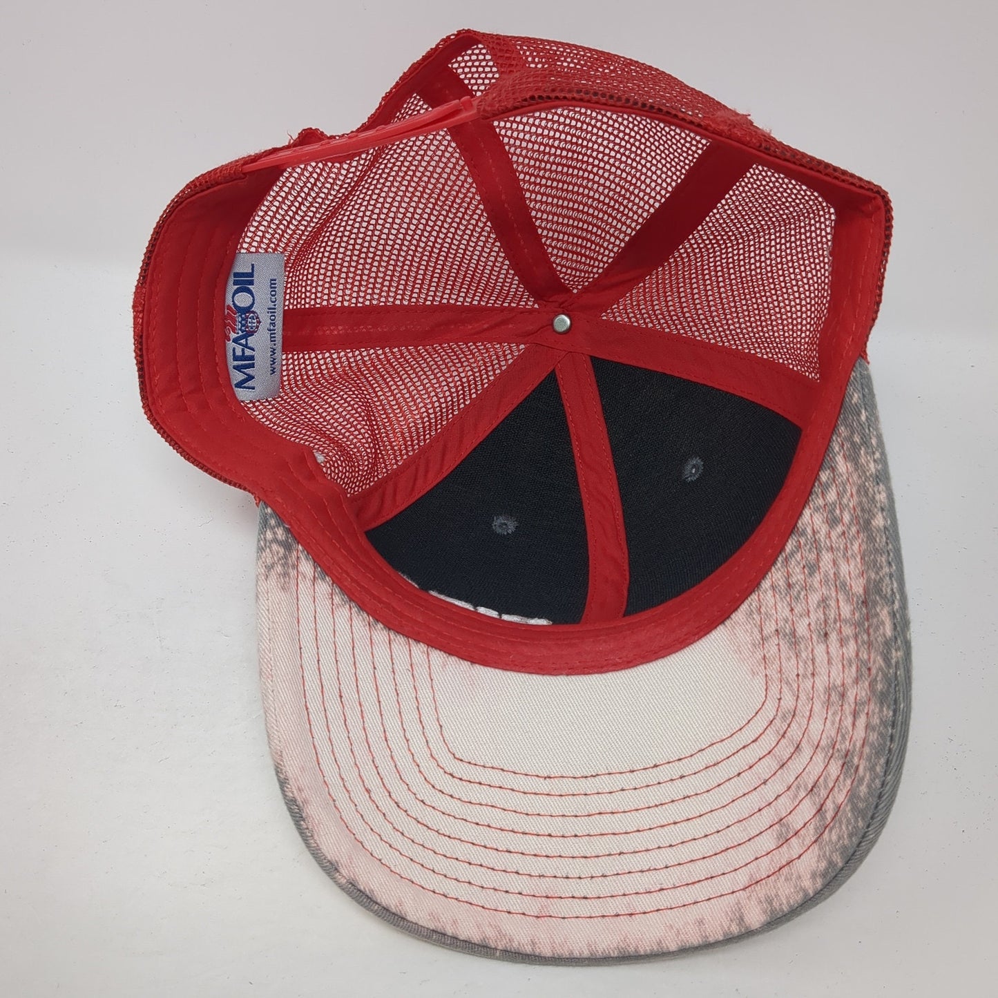 Big O Tires Snapback Trucker Hat Red One Size Mesh Back MFA Oil USA Flag