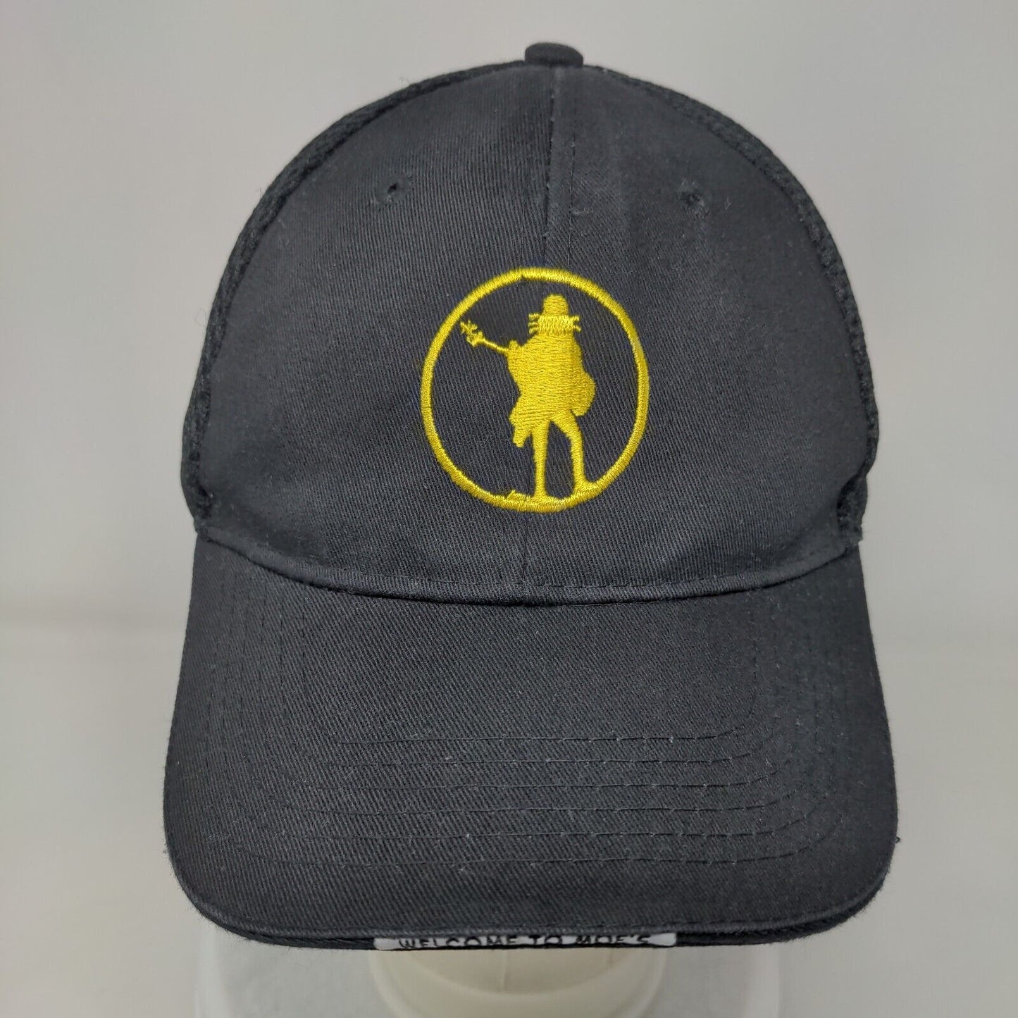 Welcome To Moe's Strapback Mesh Back Hat Black One Size Embroidered