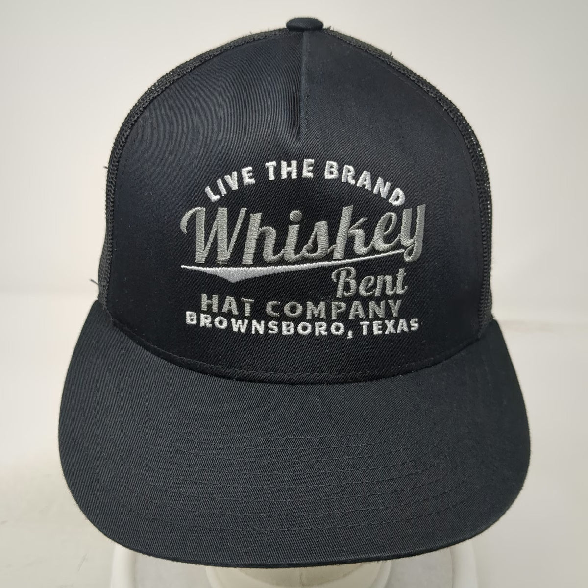 Yupoong Trucker Hat Black One Size Snapback Whiskey Bent Brownsboro Texas Mesh