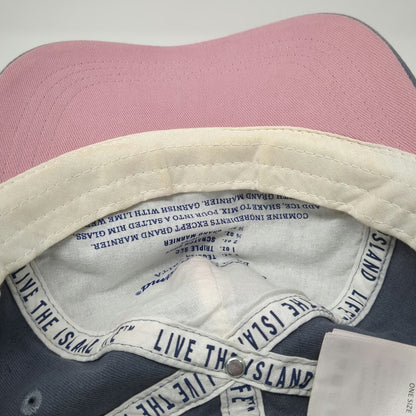 Tommy Bahama Baseball Cap Gray One Size Pink Underbrim Marlin Logo Slideback Hat