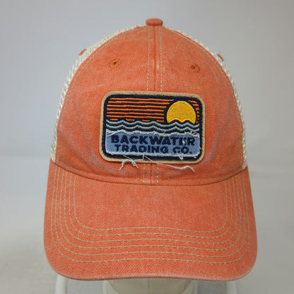 Legacy Trucker Hat Orange One Size Martha's Vineyard Backwater Trading Co Mesh
