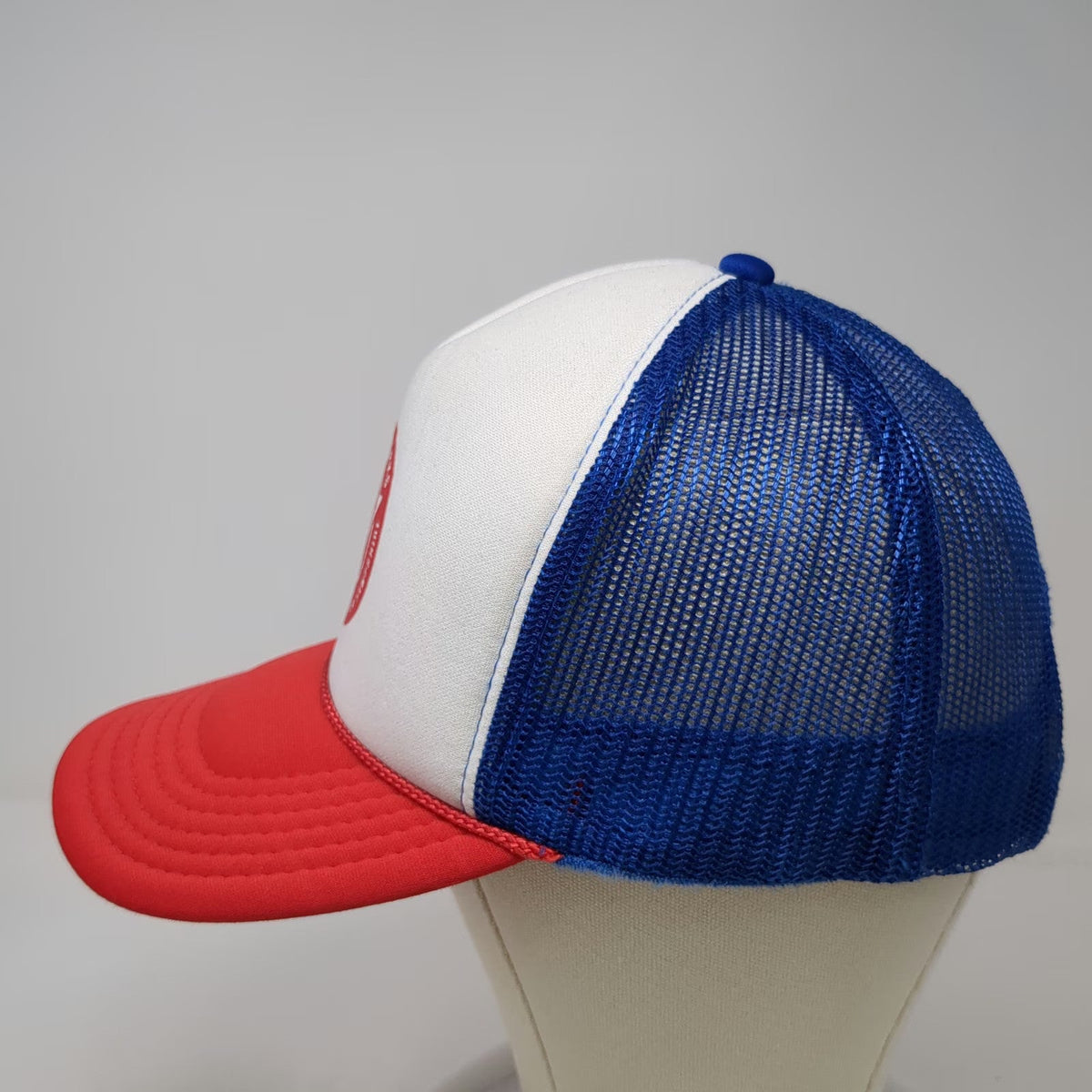 Otto Trucker Hat White Red Blue One Size Great North Aleworks Manchester NH Mesh