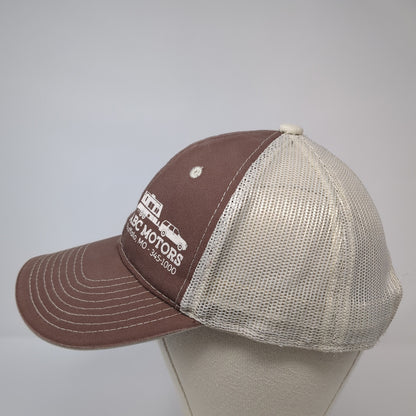 ABC Motors Strapback Trucker Hat Brown One Size Mesh Back Outdoor Cap