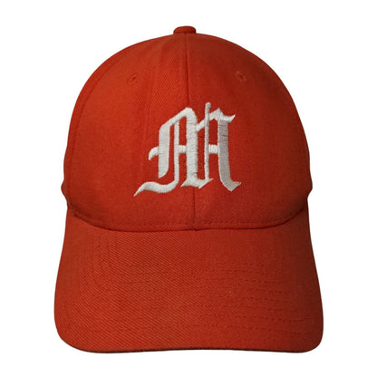 Richardson Fitted Hat Orange M/L Embroidered Vented Holes Pro 185 Flexfit
