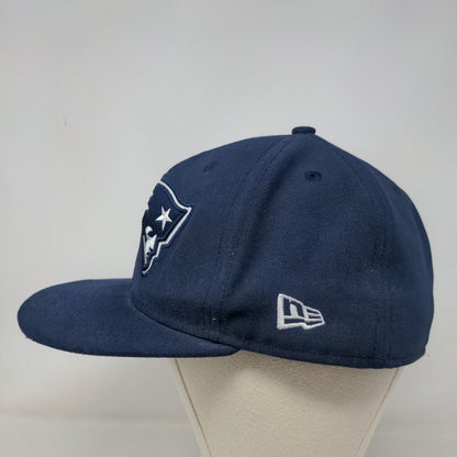 New Era Mens Fitted Hat Blue 7 3/8 New England Patriots Embroidered Logo 59Fifty