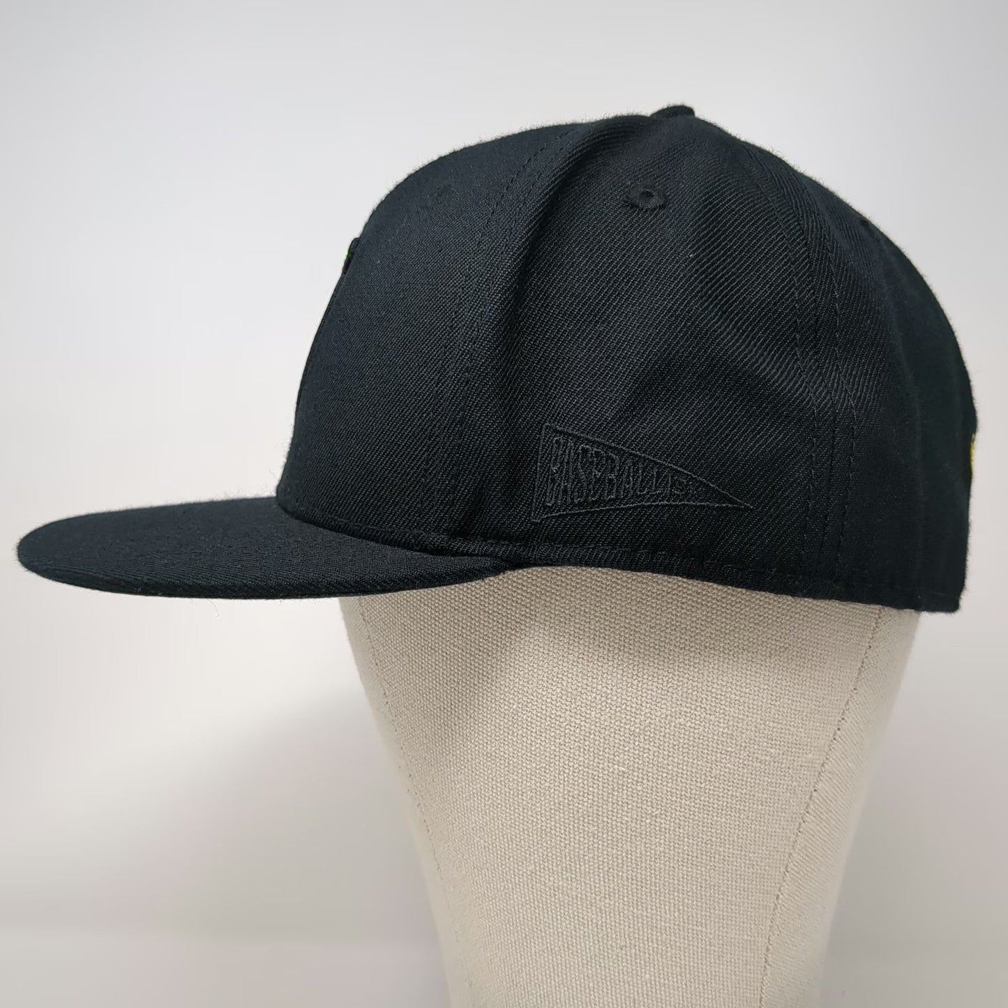Baseballism Baseball Cap Black 7 1/4 Lemon Bad Hops Graphic Fitted Flat Brim Hat