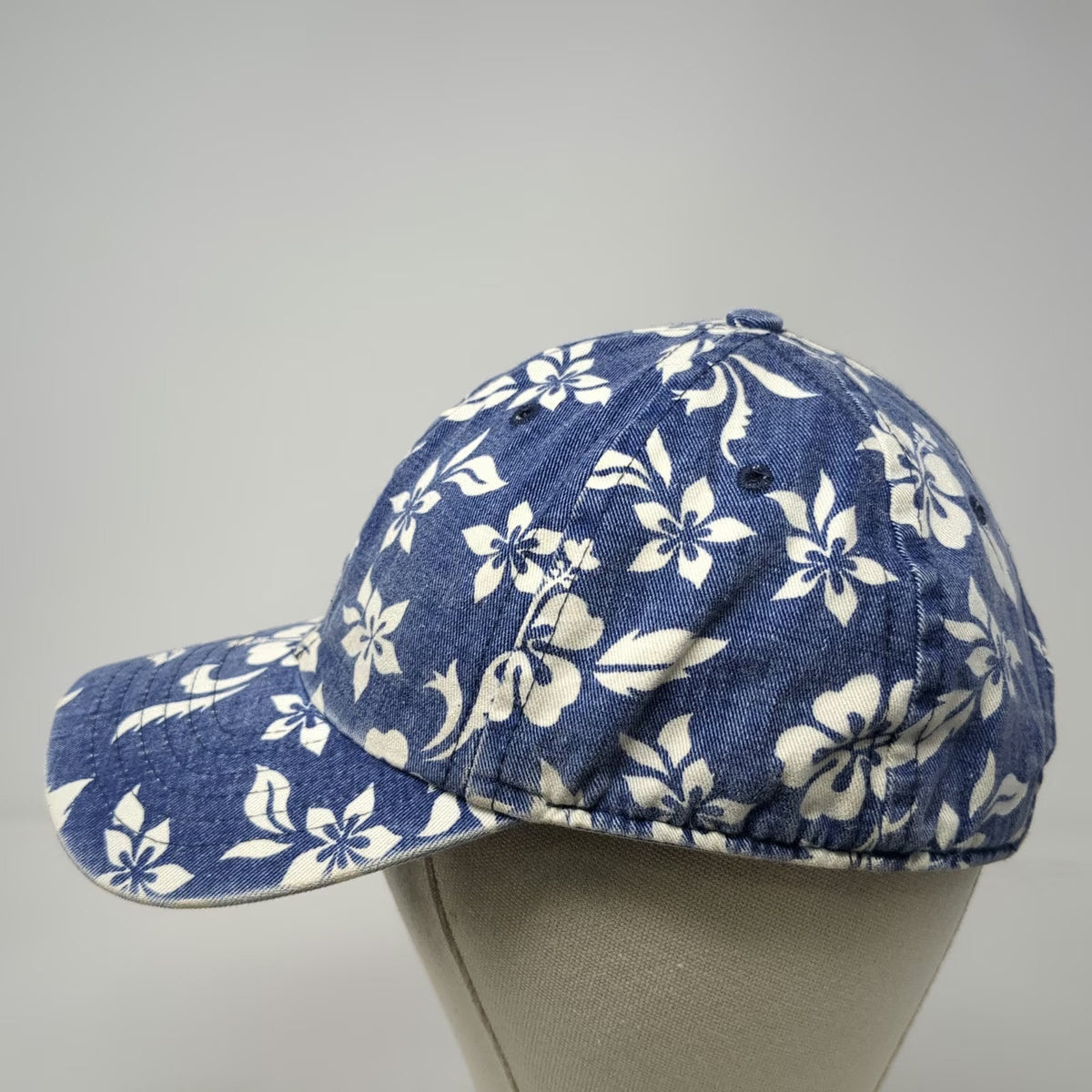 Crazy Shirt Baseball Cap Blue White One Size Floral Hibiscus Hawaii Print Hat