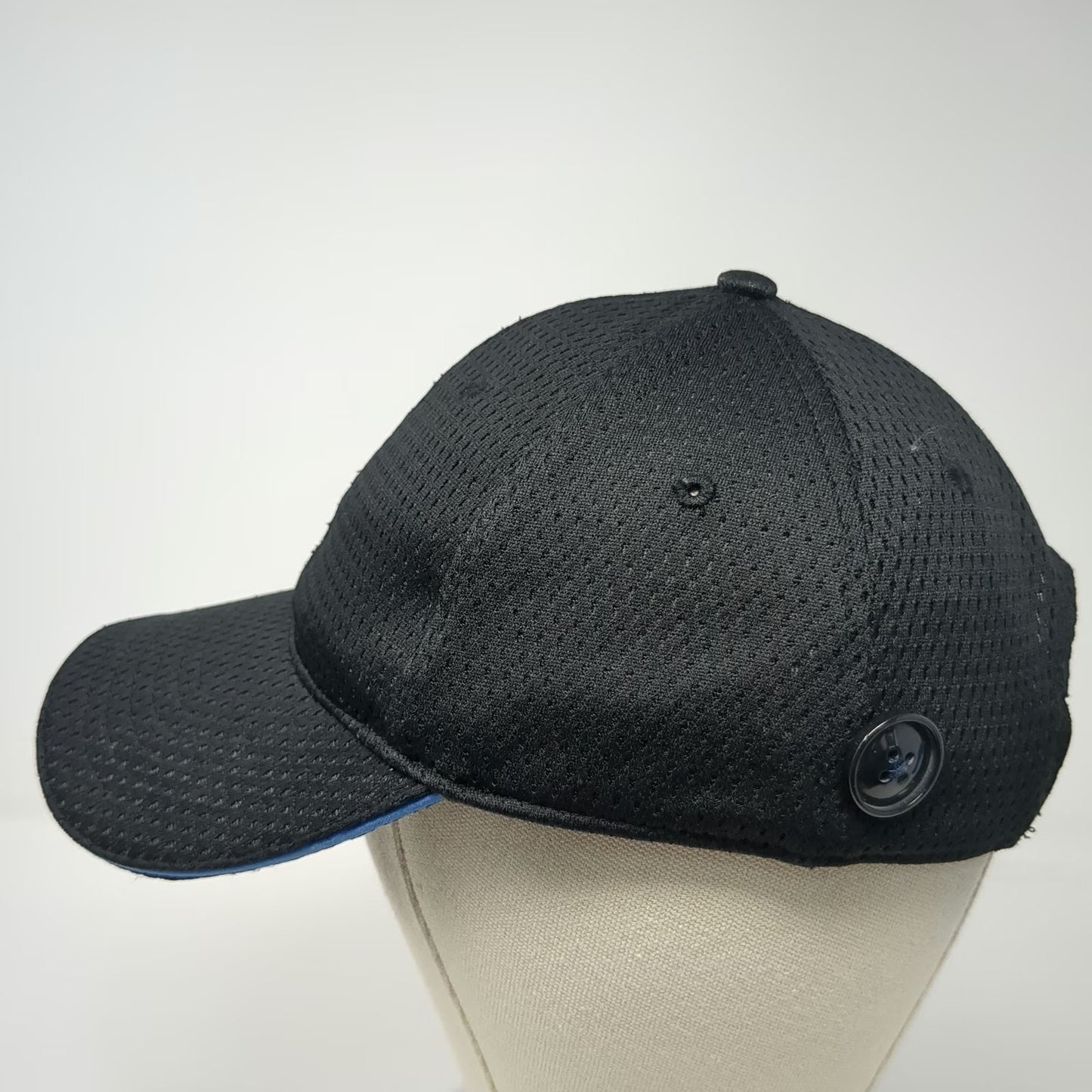 Chef Works Baseball Cap Black One Size Mesh Side Buttons for Face Mask Strapback