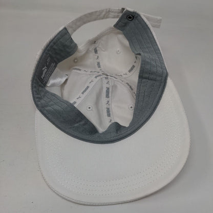 PUMA Slideback Hat White OSFA Adjustable Solid 6 Panel Vent Holes