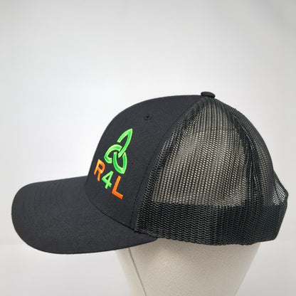 R4L Snapback 112 Trucker Hat Black One Size Adjustable Mesh Back Richardson