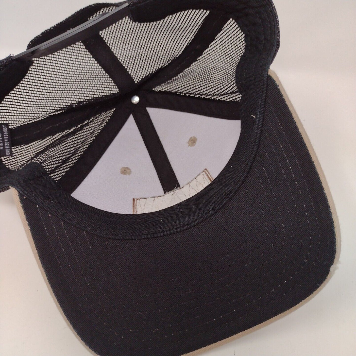 Scheels Snapback Trucker Hat Tan One Size Adjustable Mesh Back Patriotic 6 Panel