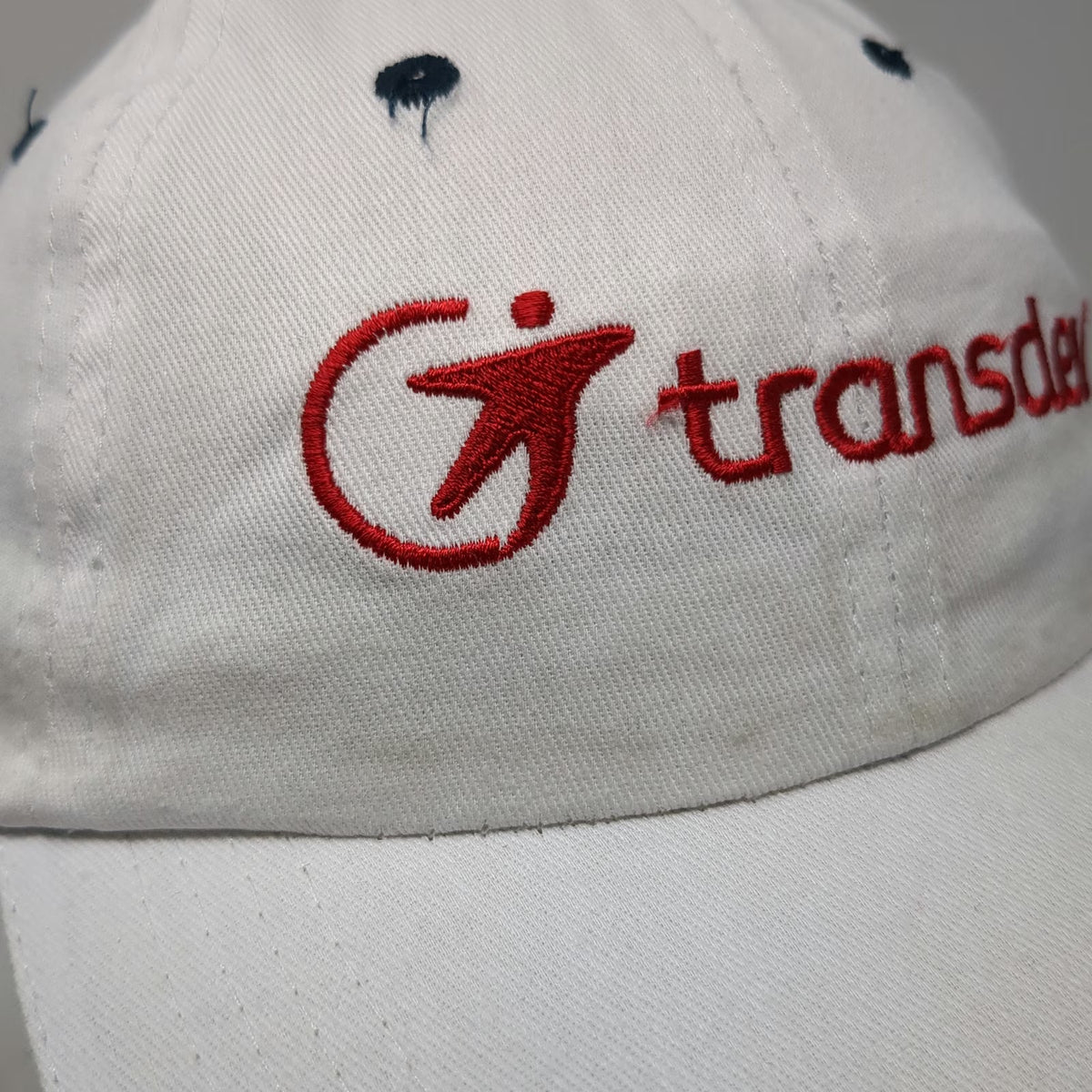 HitWear Transdev Baseball Cap White OSFM Red Embroidered Adjustable Strap Hat