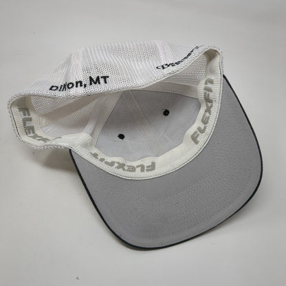 Beaver Head Fitted Mesh Back Trucker Hat Black L/XL Flexfit Colorblock