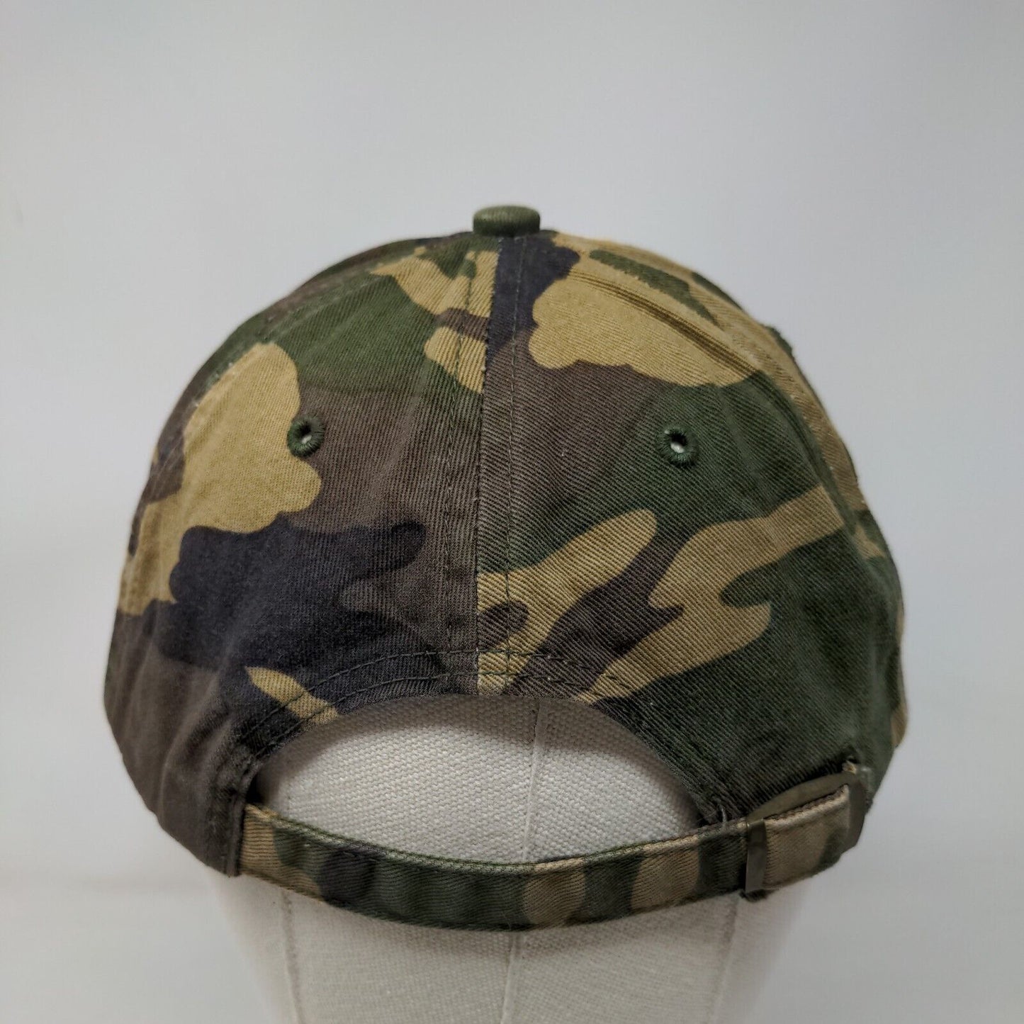 Unbranded Camo Slideback Hat Embroidered F Logo Adjustable Distressed Worn