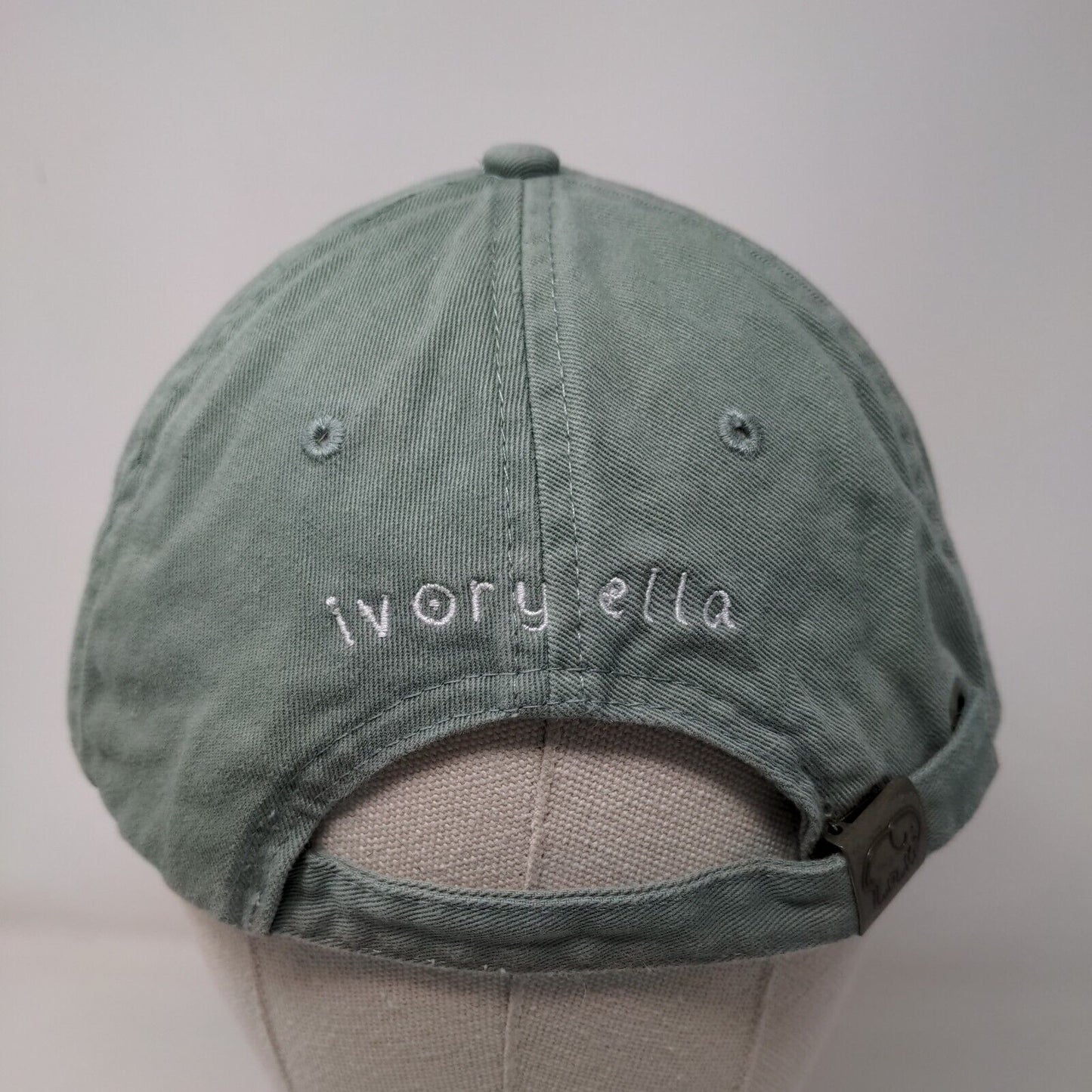 Elephant Ivory Ella Slideback Hat Green One Size Embroidered Adjustable