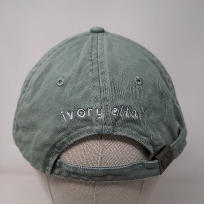 Elephant Ivory Ella Slideback Hat Green One Size Embroidered Adjustable
