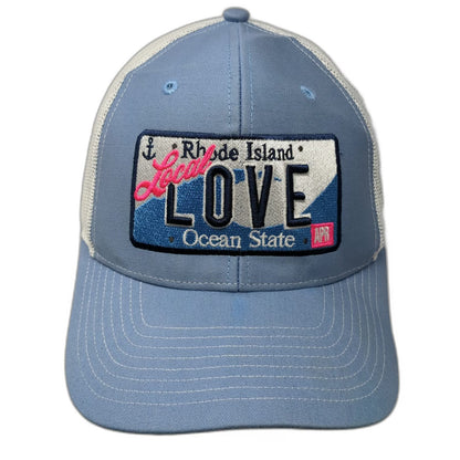 Richardson Trucker Hat Blue One Size Rhode Island Local Love Ocean State Patch