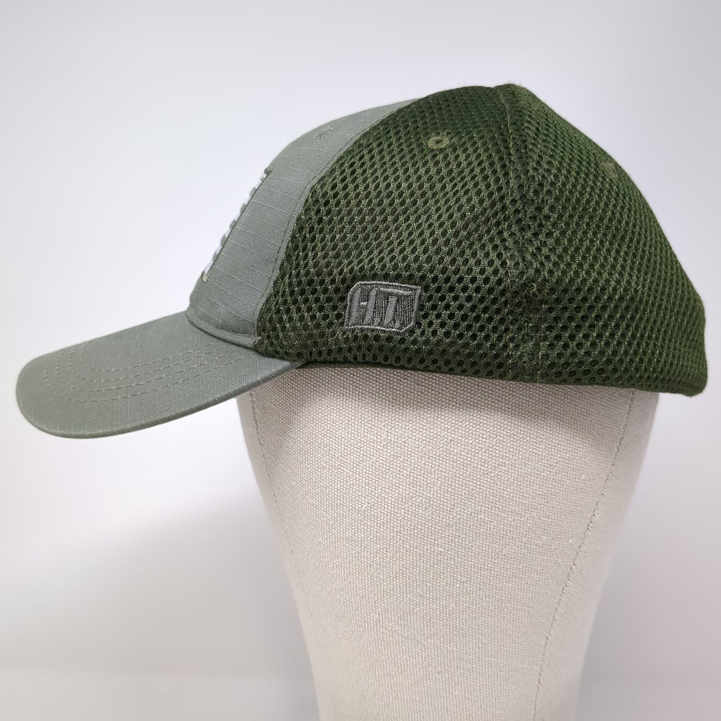 Highland Tactical Baseball Cap Green One Size Mesh Back American Flag Hat