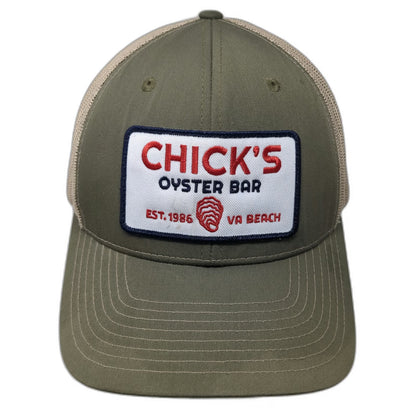 Richardson Trucker Hat Green One Size Chick's Oyster Bar VA Beach Snapback