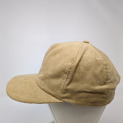 Unbranded Snapback Hat Tan One Size Adjustable Solid Blank Corduroy