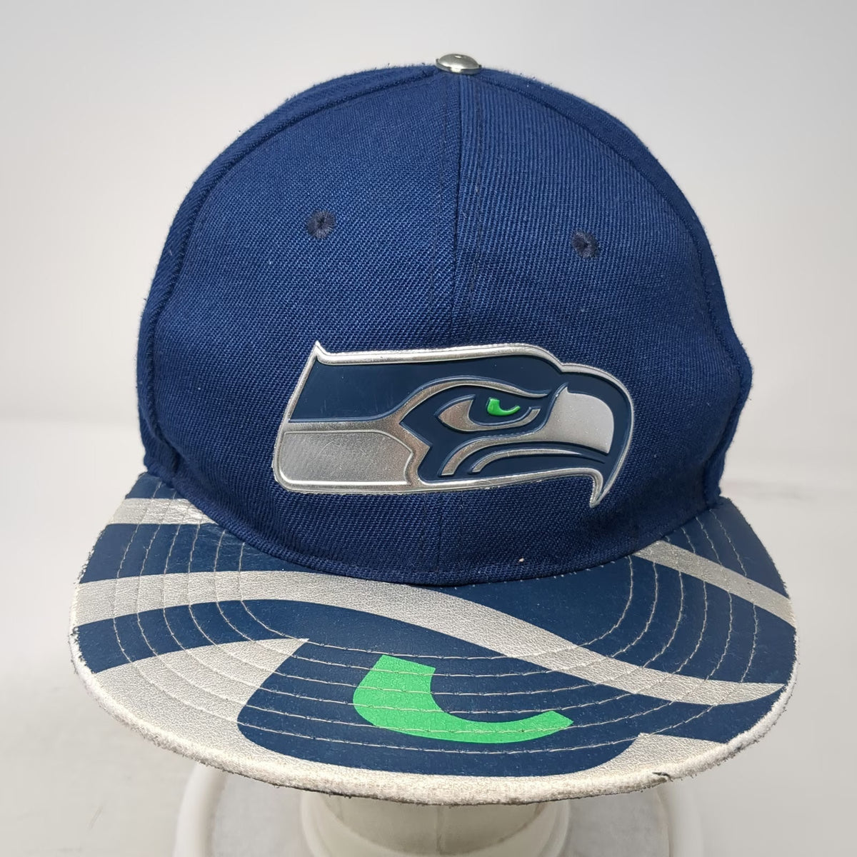 Seattle Seahawks NFL New Era Snapback Blue One Size 9FIFTY Graphic Flat Bill Hat