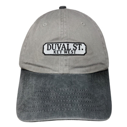 Duval St. Key West Slideback Hat Gray One Size Embroidered Colorblock